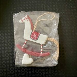 Painted Wooden Rocking Horse European Christmas Ornament